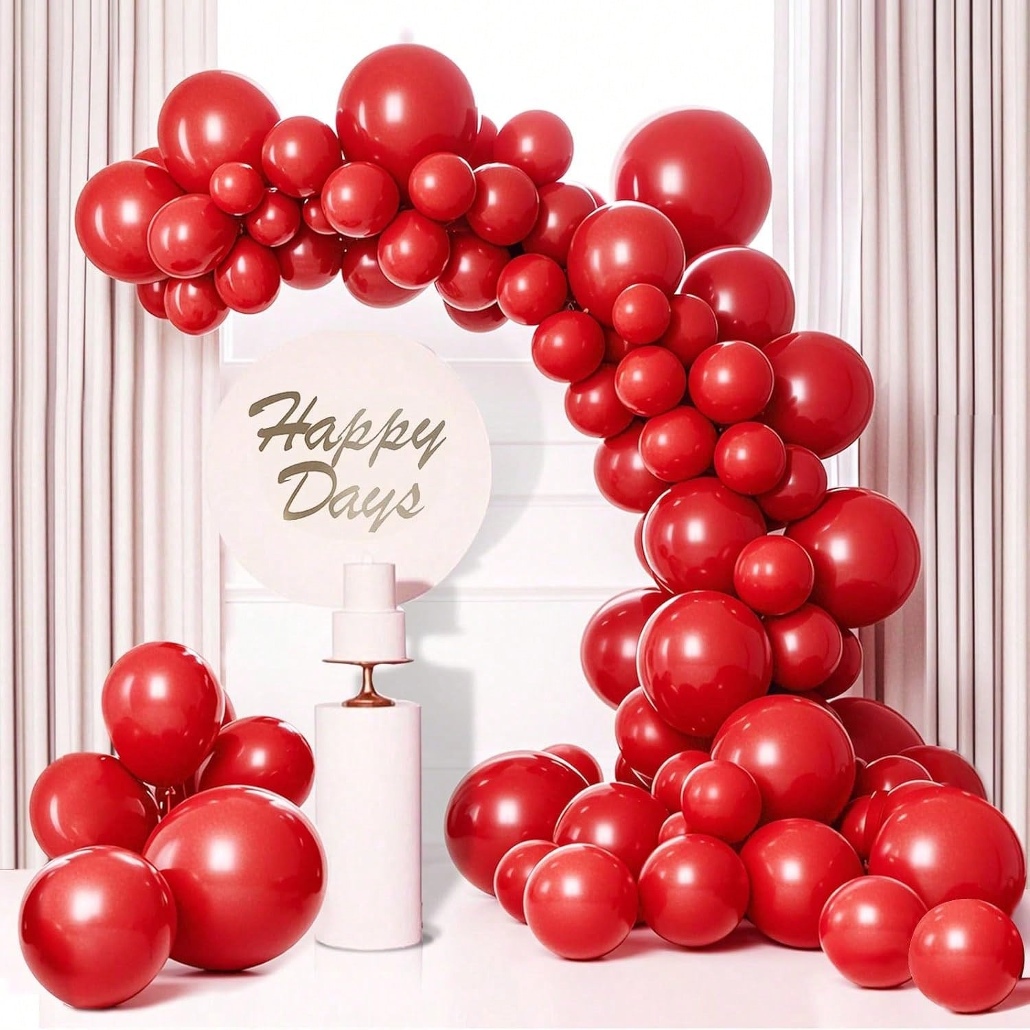 145PCS Matte Red Latex Balloon Arch Kit 18-5" Birthday Valentines Party Decor