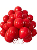 12" Red Latex Balloons with Ribbons Shiny Finish Party Birthday Wedding Decor