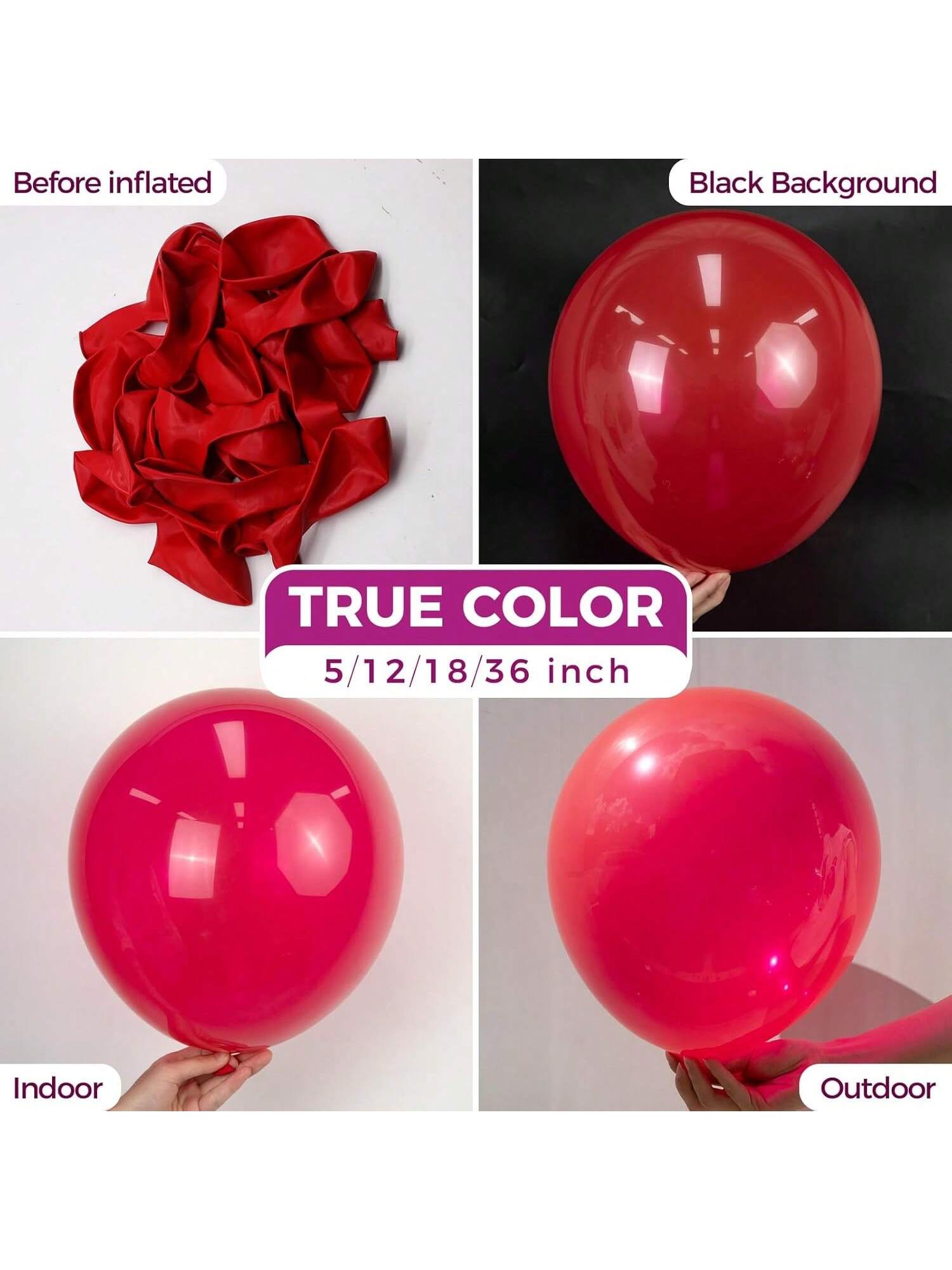 30PCS 18 Inch Red Latex Balloons Large Round for Valentine Wedding Party Decor