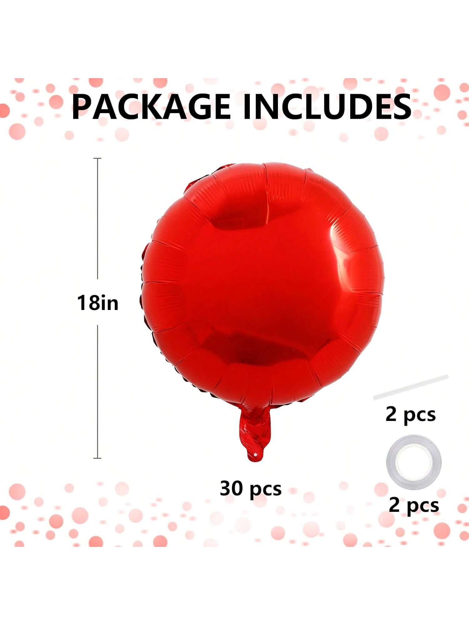 30PCS 18 Inch Large Red Foil Balloons for Birthday Wedding Baby Shower Decor