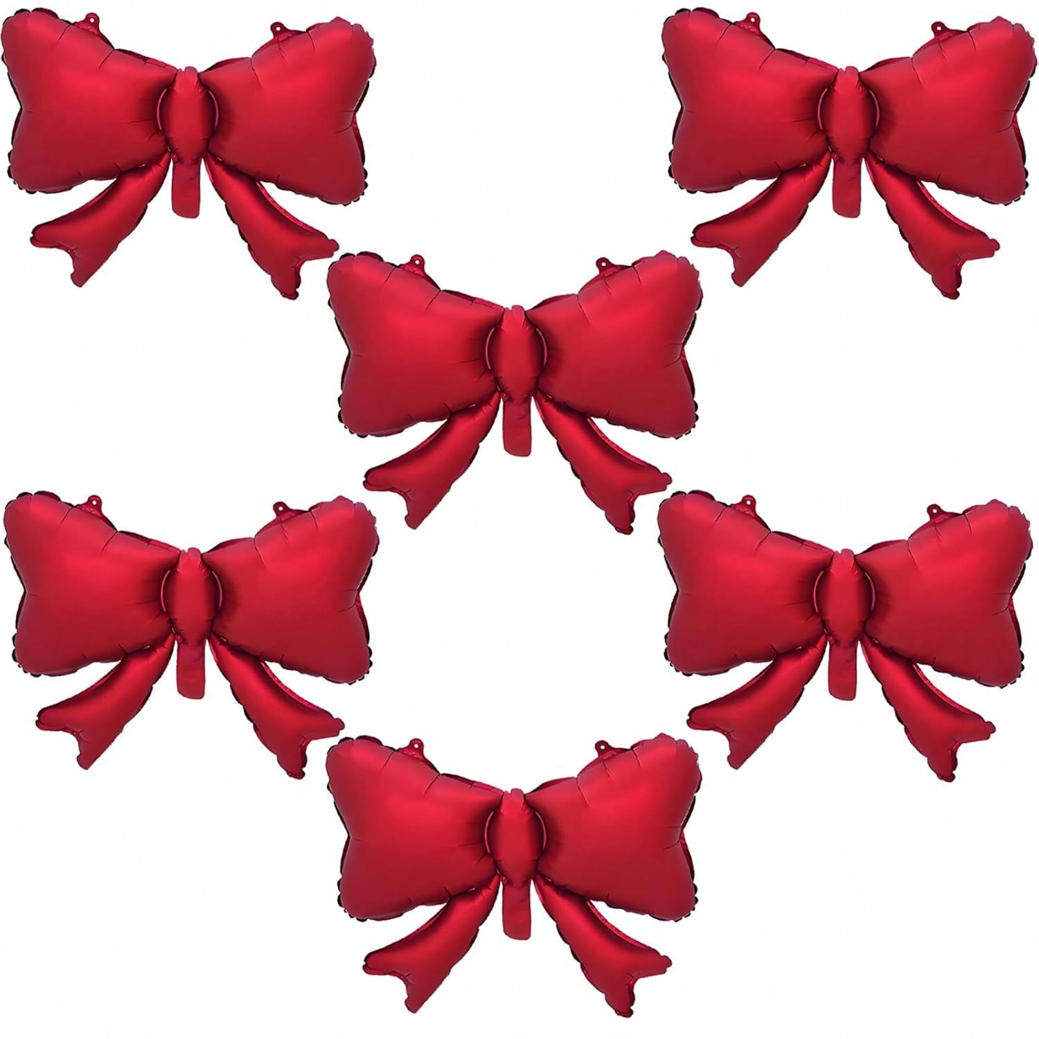 6 Pc Red Bow-Shaped Balloons for Birthday Bridal Wedding and Party Decor