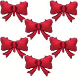 6 Pc Red Bow-Shaped Balloons for Birthday Bridal Wedding and Party Decor