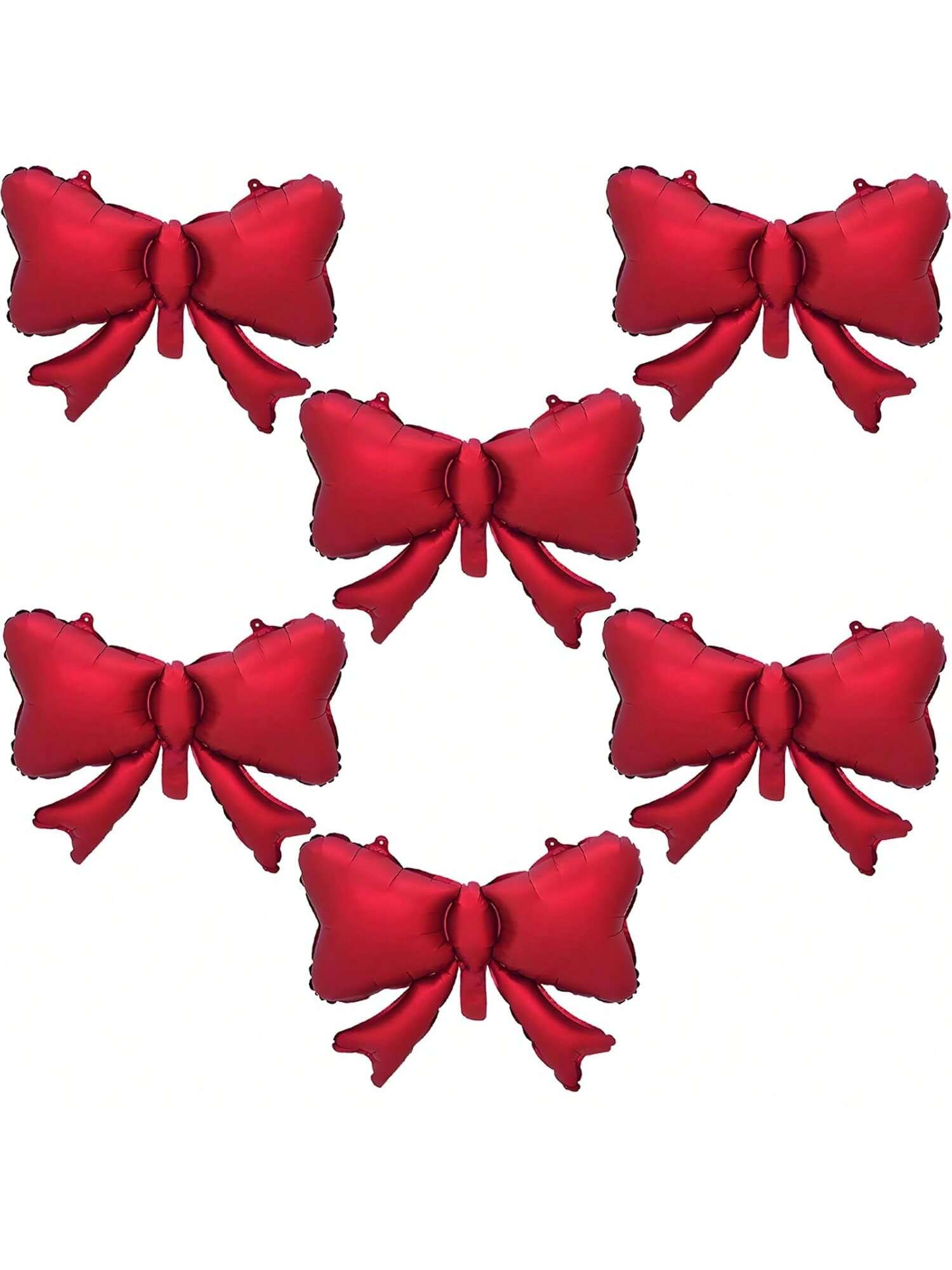 6 Pc Red Bow-Shaped Balloons for Birthday Bridal Wedding and Party Decor