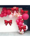 6 Pc Red Bow-Shaped Balloons for Birthday Bridal Wedding and Party Decor