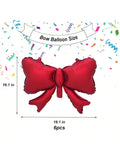 6 Pc Red Bow-Shaped Balloons for Birthday Bridal Wedding and Party Decor
