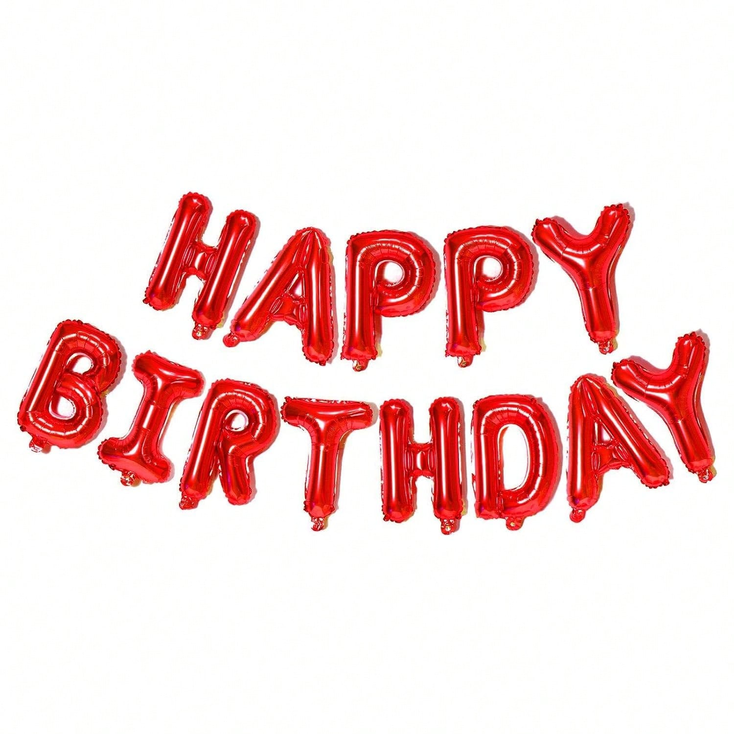 16 Inch Red Happy Birthday Foil Banner for Party Decorations and Photo Booth