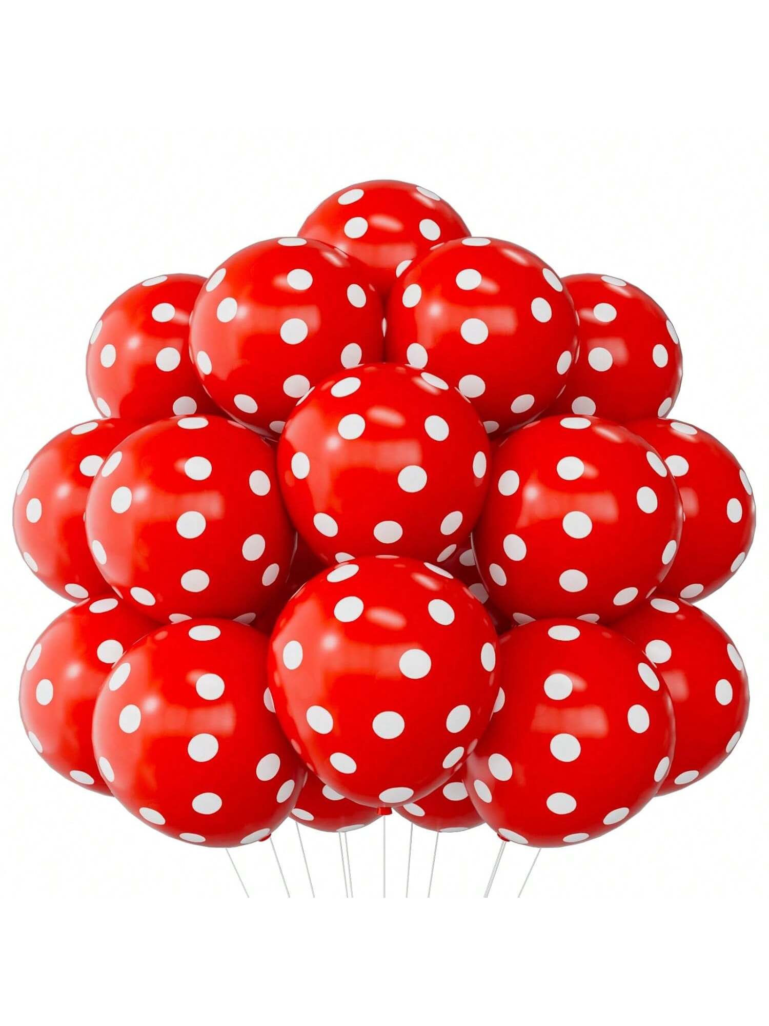 60PCS 12" Red Polka Dot Latex Balloons Helium Birthday Party Decor