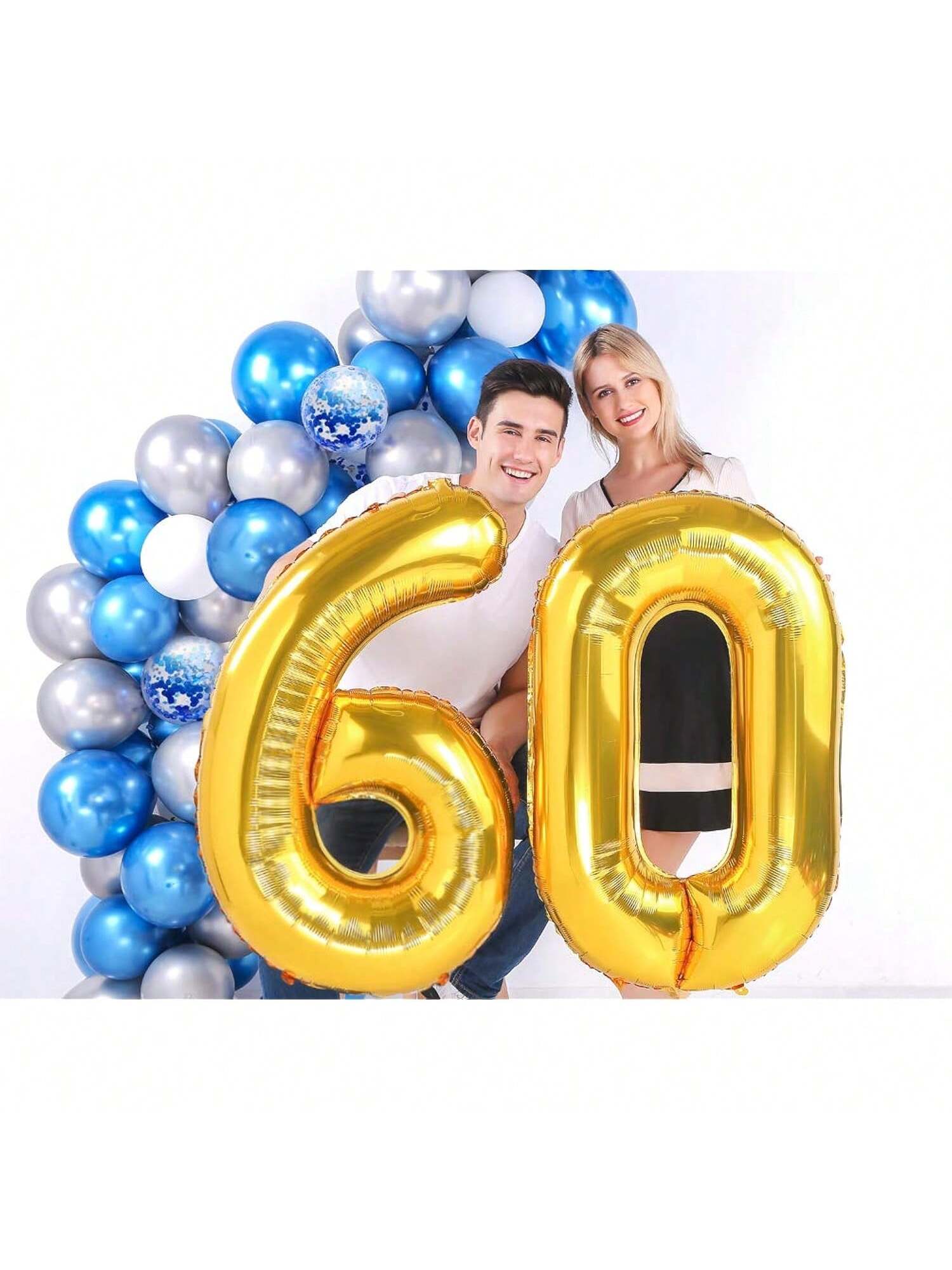 40 Inch Jumbo Gold Number 60 Foil Balloon Birthday Anniversary Party Decor