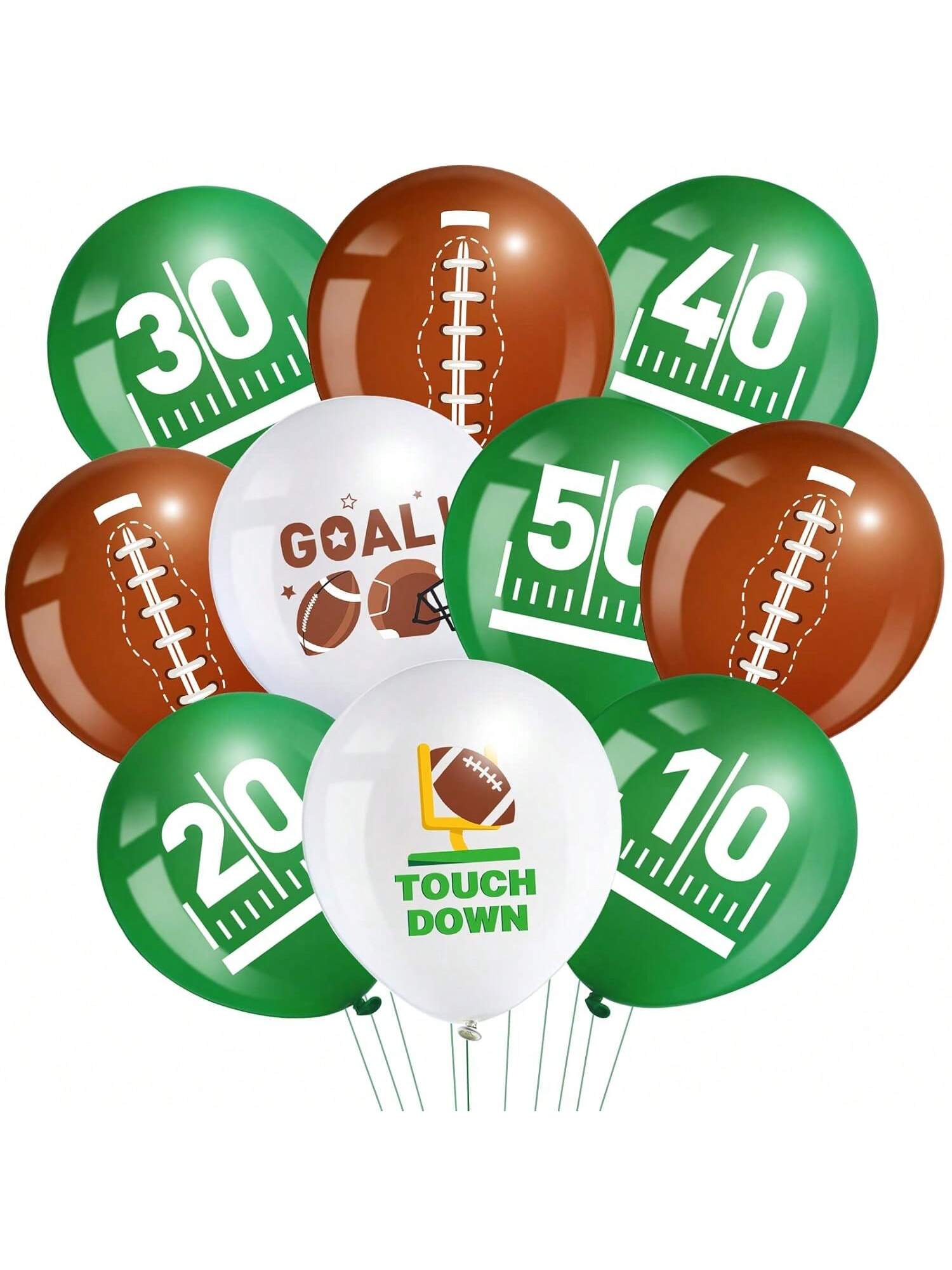45-Piece Football Latex Balloons for Sports Party and Birthday Decor