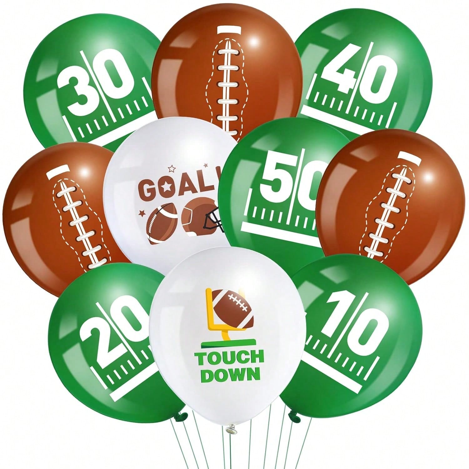 45-Piece Football Latex Balloons for Sports Party and Birthday Decor
