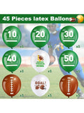 45-Piece Football Latex Balloons for Sports Party and Birthday Decor
