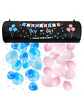 Gender Reveal Balloon Drop Bag with Balloons Confetti Backdrop for Party