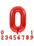 40 Inch Red Number 0 Foil Balloon Jumbo Birthday Anniversary Party Decor