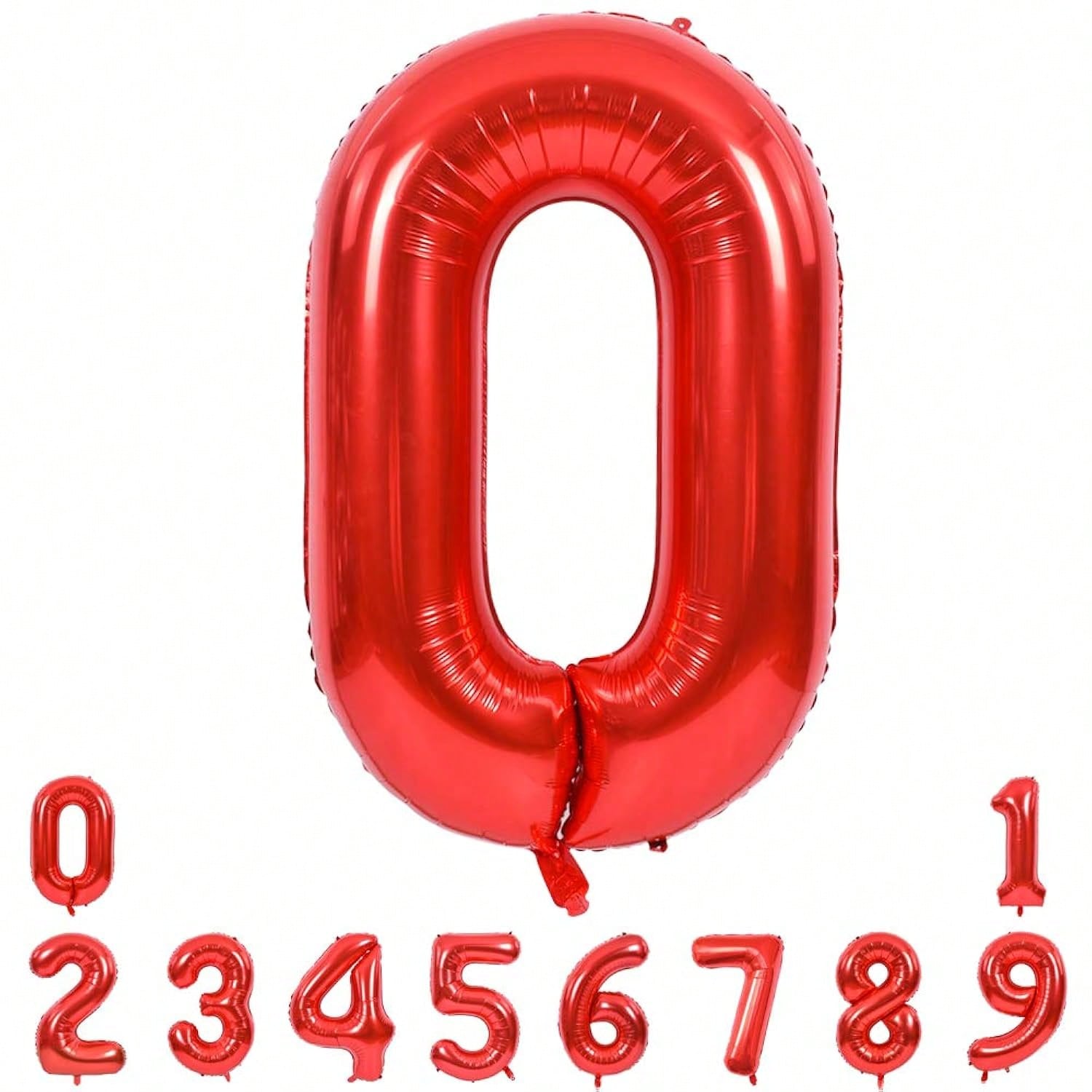 40 Inch Red Number 0 Foil Balloon Jumbo Birthday Anniversary Party Decor