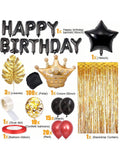 Red & Black Party Decorations Set Balloons & Gold Curtain Decor