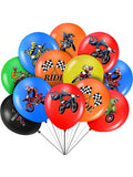 36pcs Dirt Bike Party Decorations Balloons & Checkered Flag for Motocross Birthday
