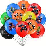 36pcs Dirt Bike Party Decorations Balloons & Checkered Flag for Motocross Birthday