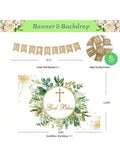 97PCS Baptism and Christening Decorations Balloon Garland Backdrop and Toppers