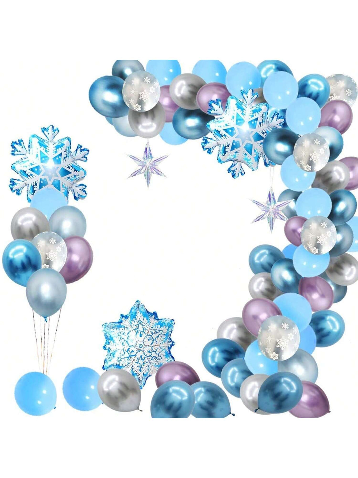 90pcs Snowflake Balloon Garland Arch Kit for Winter Wonderland & Party Decor
