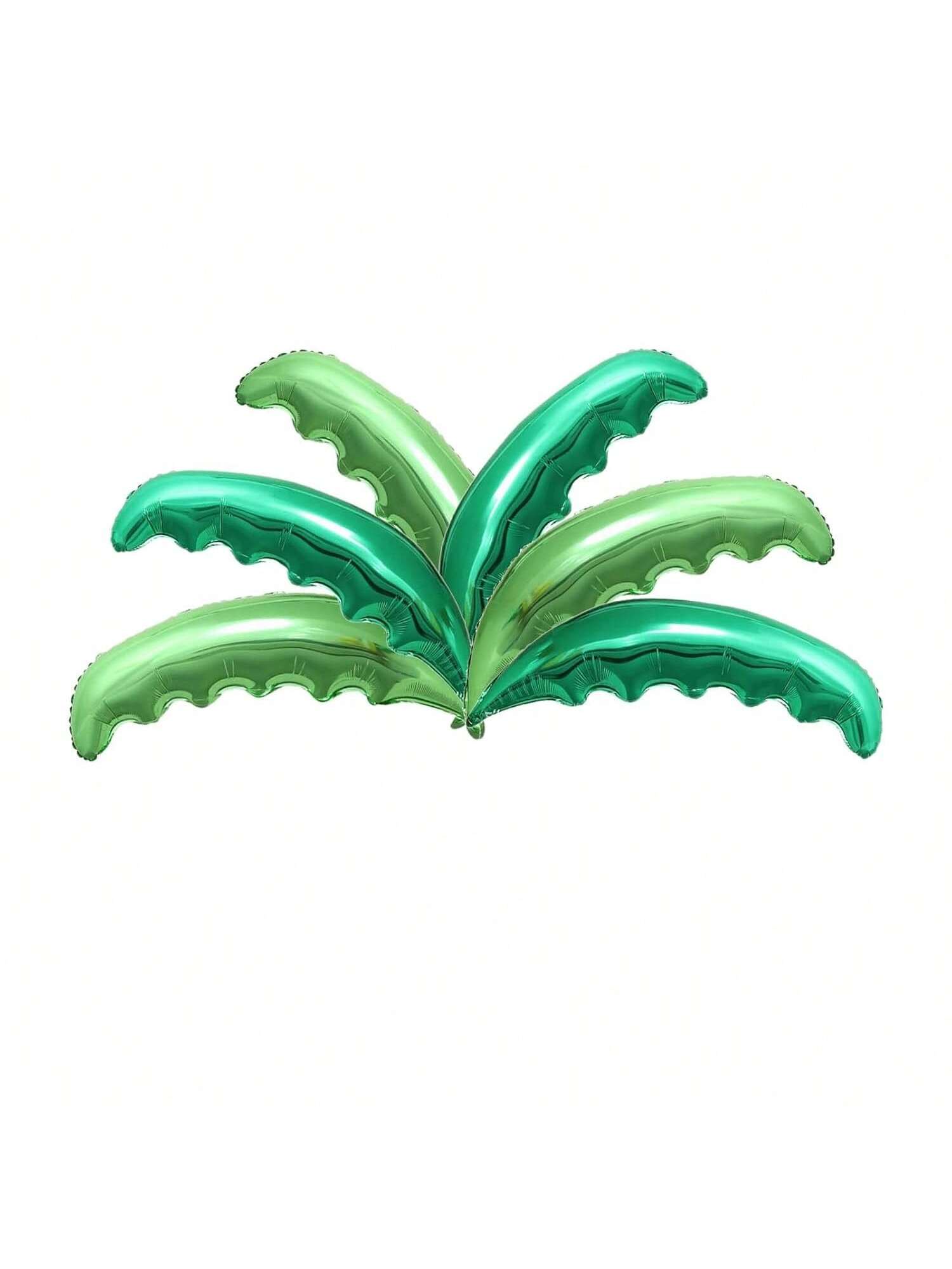 6PCS Coconut Palm Leaf Foil Balloons Green Tropical Party Wedding Decor