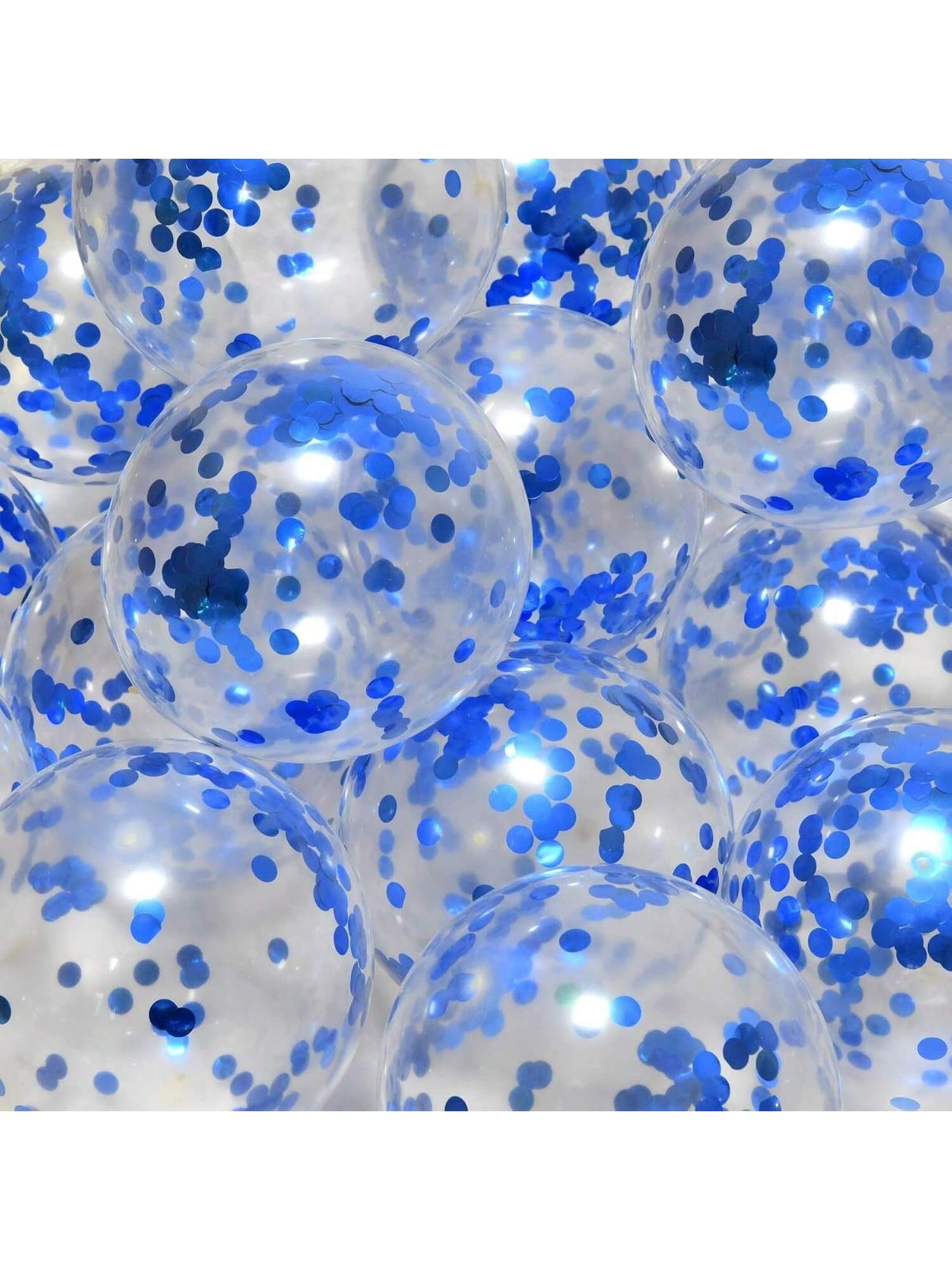 50pcs Blue Confetti 12 Inch Latex Balloons for Birthday Wedding Party Decor