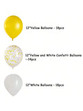 Yellow & White Balloons with Confetti for Sunflower Party Decorations