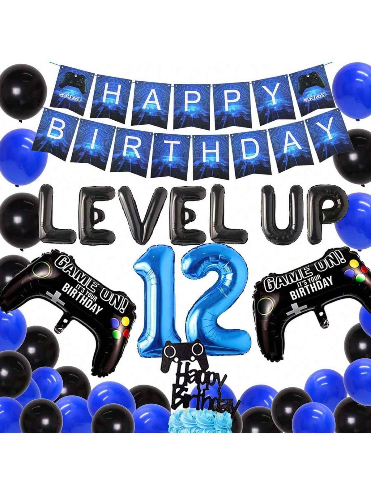 12th Birthday Video Game Party Decorations Controller Balloons Banner Topper