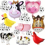 43PCS Farm Animal Balloon Set with Cow, Chicken, Duck & Pig for Parties