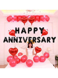 Happy Anniversary Balloon Banner for Wedding, Valentine & Love Party Decorations