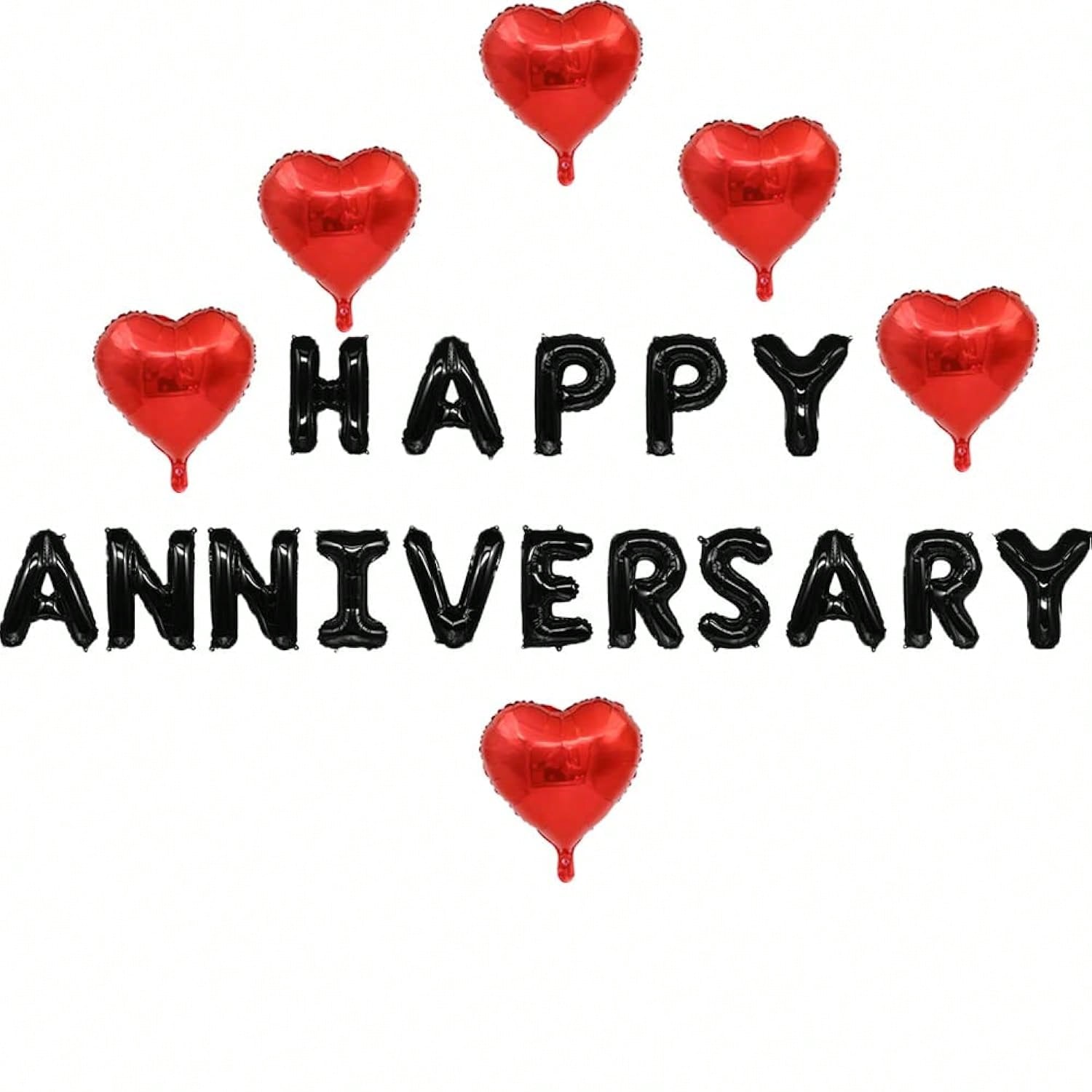 Happy Anniversary Balloon Banner for Wedding, Valentine & Love Party Decorations