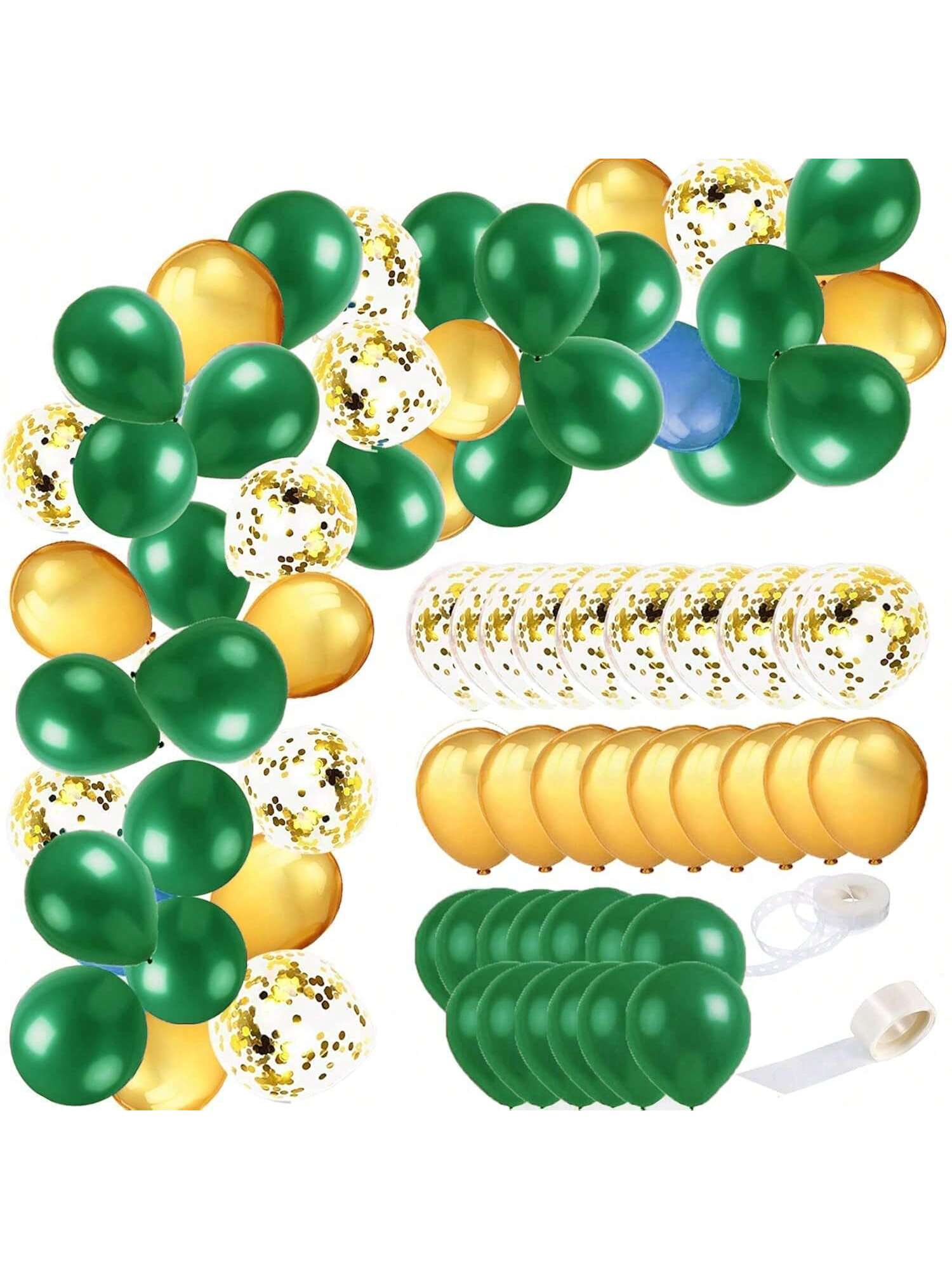 Graduation Party Decorations 45pcs Green & Gold Balloons for Graduation & Birthday