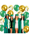 Graduation Party Decorations 45pcs Green & Gold Balloons for Graduation & Birthday