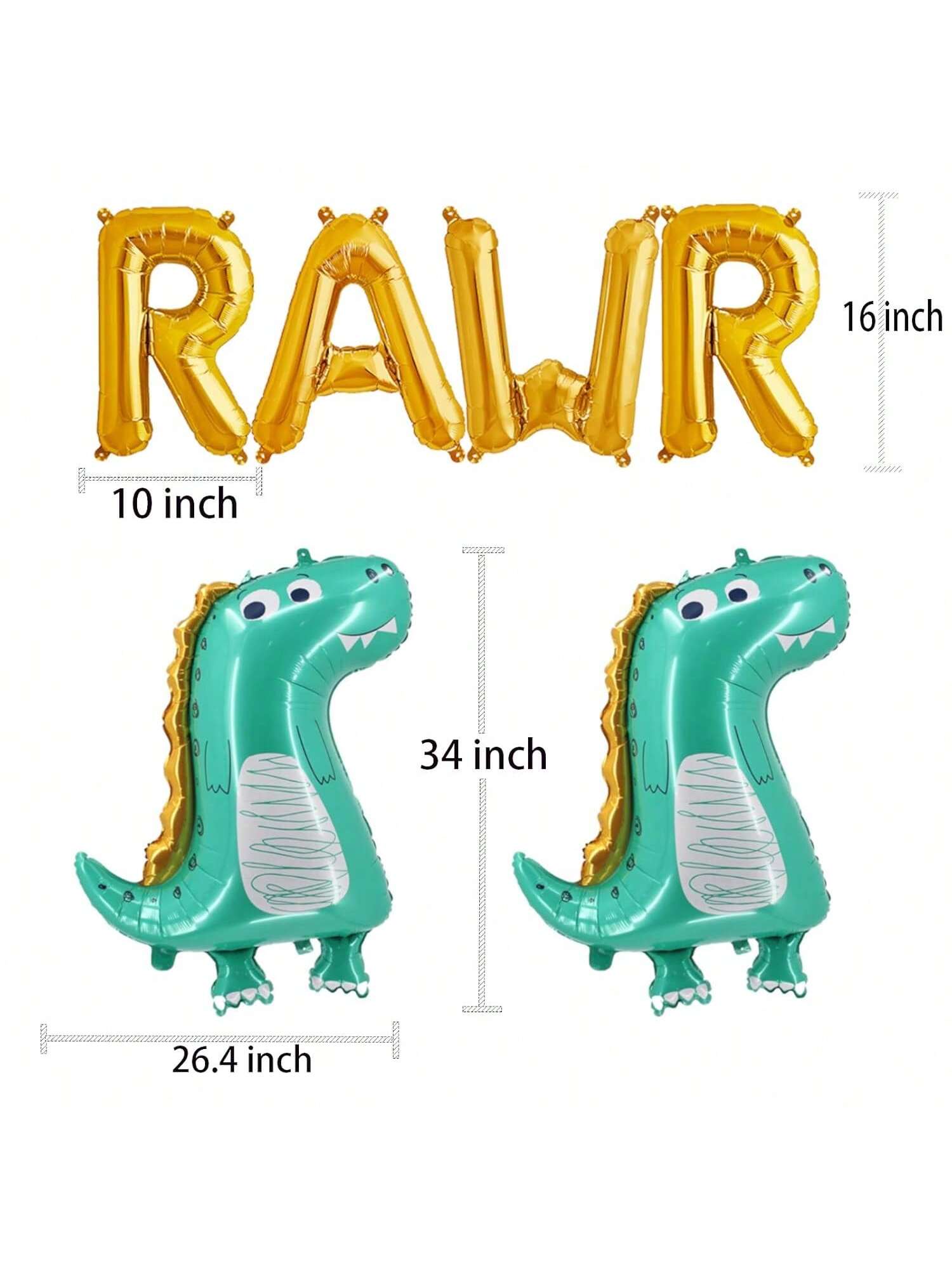 Rawr Balloons Dinosaur 2 Large Dino Balloons For Little Birthday Party Decorations