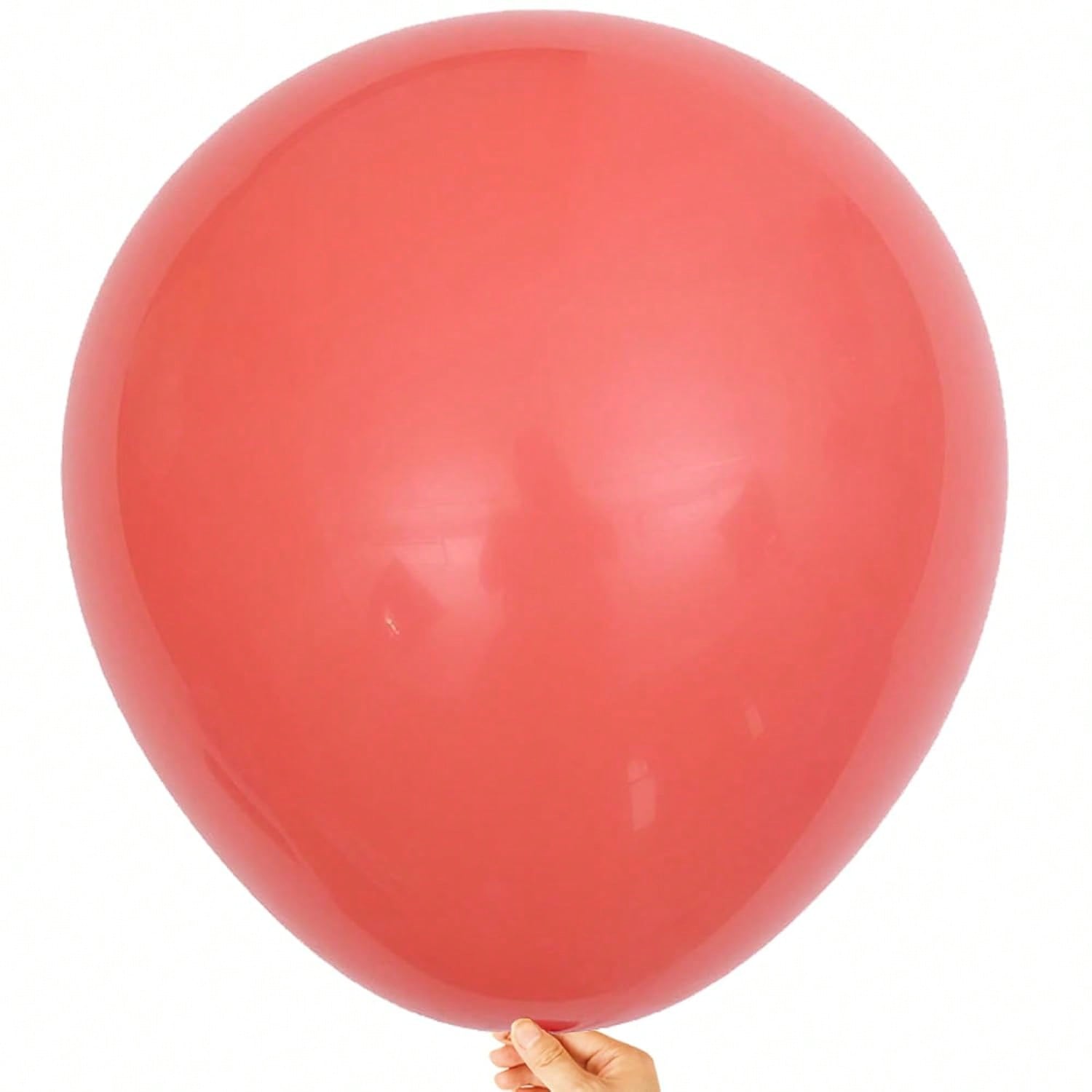 10PCS 18 Inch Coral Red Matte Latex Balloons Round Wedding Birthday Decor