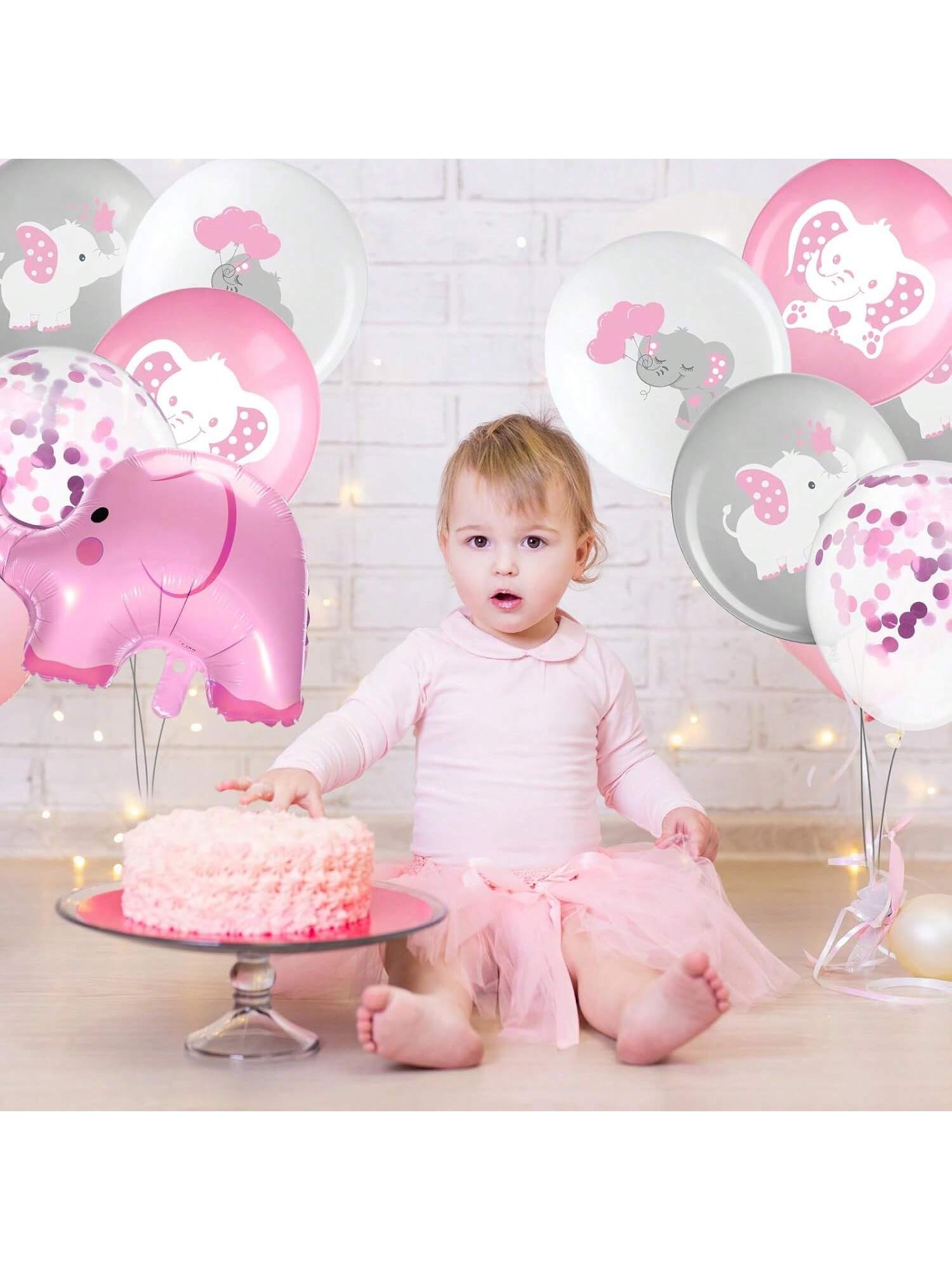 45pcs 12in Elephant Balloons for Baby Shower Gender Reveal & Party Decor