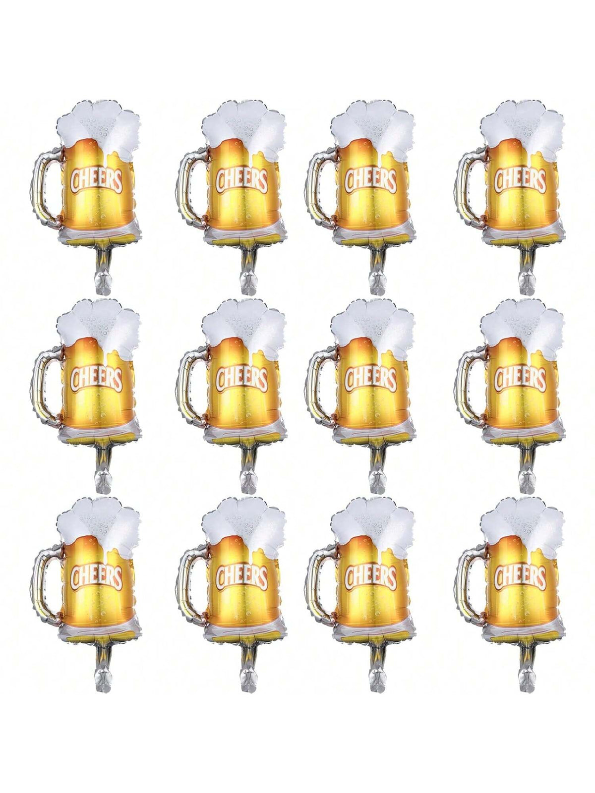 12PCS Beer Cup Foil Balloons for Summer Festival Wedding Birthday Party Decor