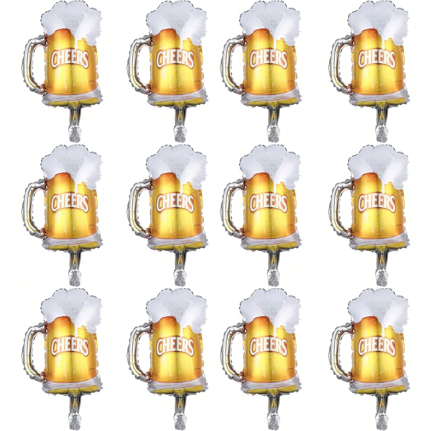 12PCS Beer Cup Foil Balloons for Summer Festival Wedding Birthday Party Decor