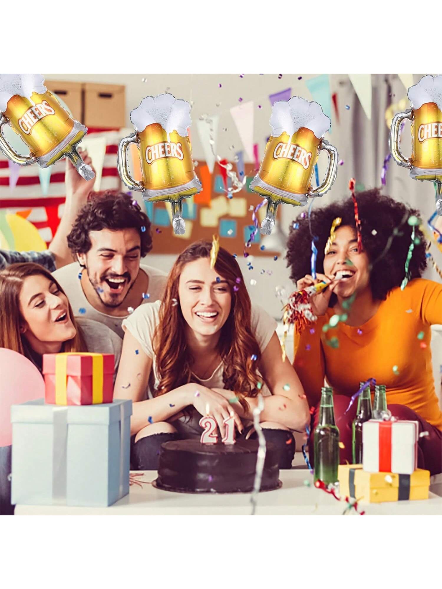 12PCS Beer Cup Foil Balloons for Summer Festival Wedding Birthday Party Decor