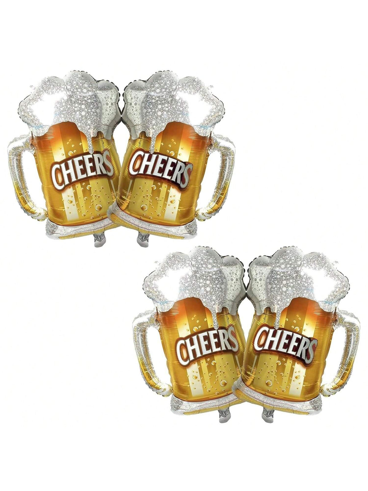 4pcs Beer Mug Foil Balloons for Summer Party Birthday Festival Wedding Decor