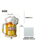 4pcs Beer Mug Foil Balloons for Summer Party Birthday Festival Wedding Decor