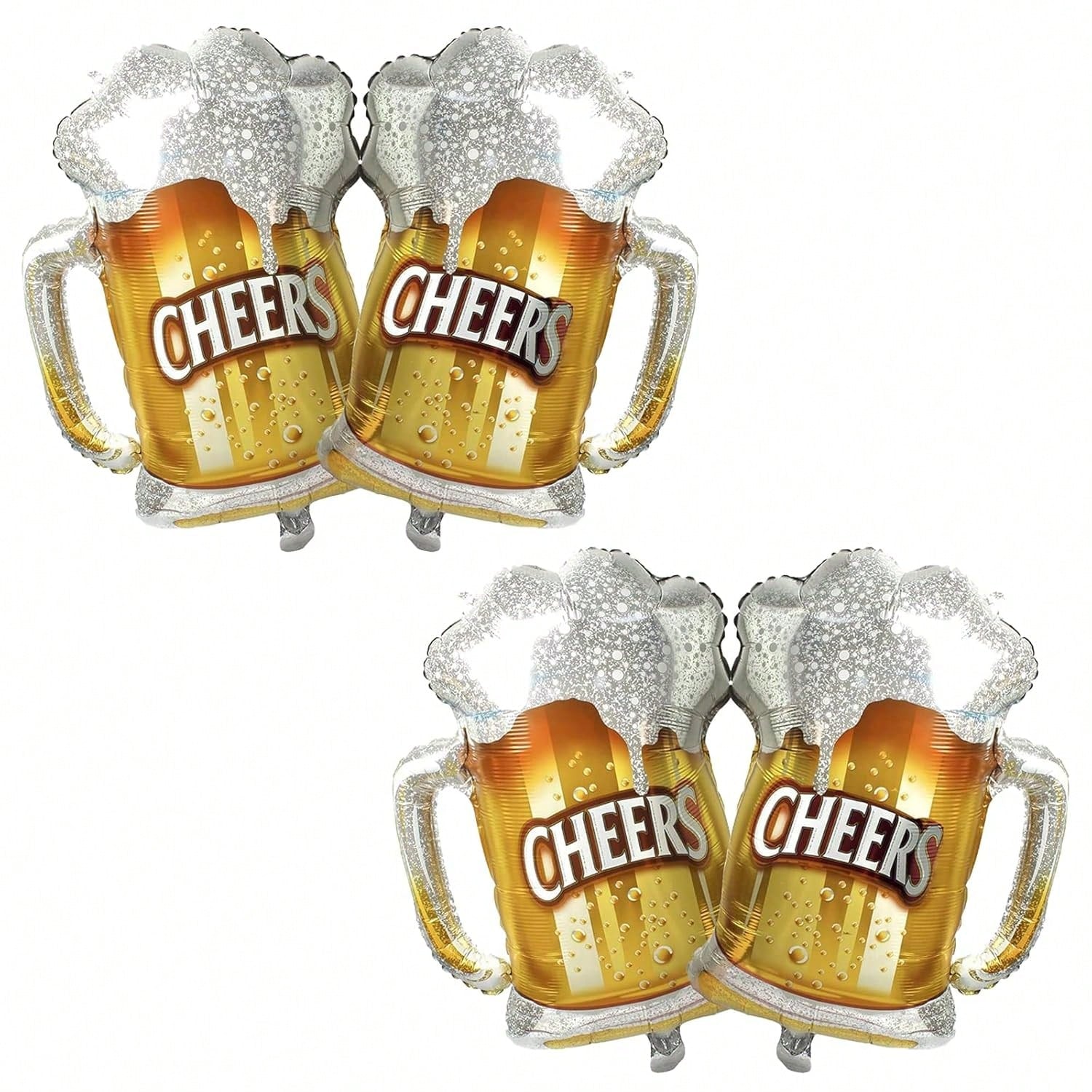 4pcs Beer Mug Foil Balloons for Summer Party Birthday Festival Wedding Decor