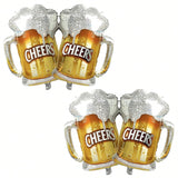 4pcs Beer Mug Foil Balloons for Summer Party Birthday Festival Wedding Decor