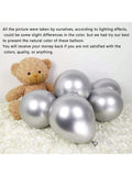 50PCS 12" Metallic Chrome Latex Balloons in Gold & Silver for Parties