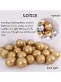 50PCS 12" Metallic Chrome Latex Balloons in Gold & Silver for Parties