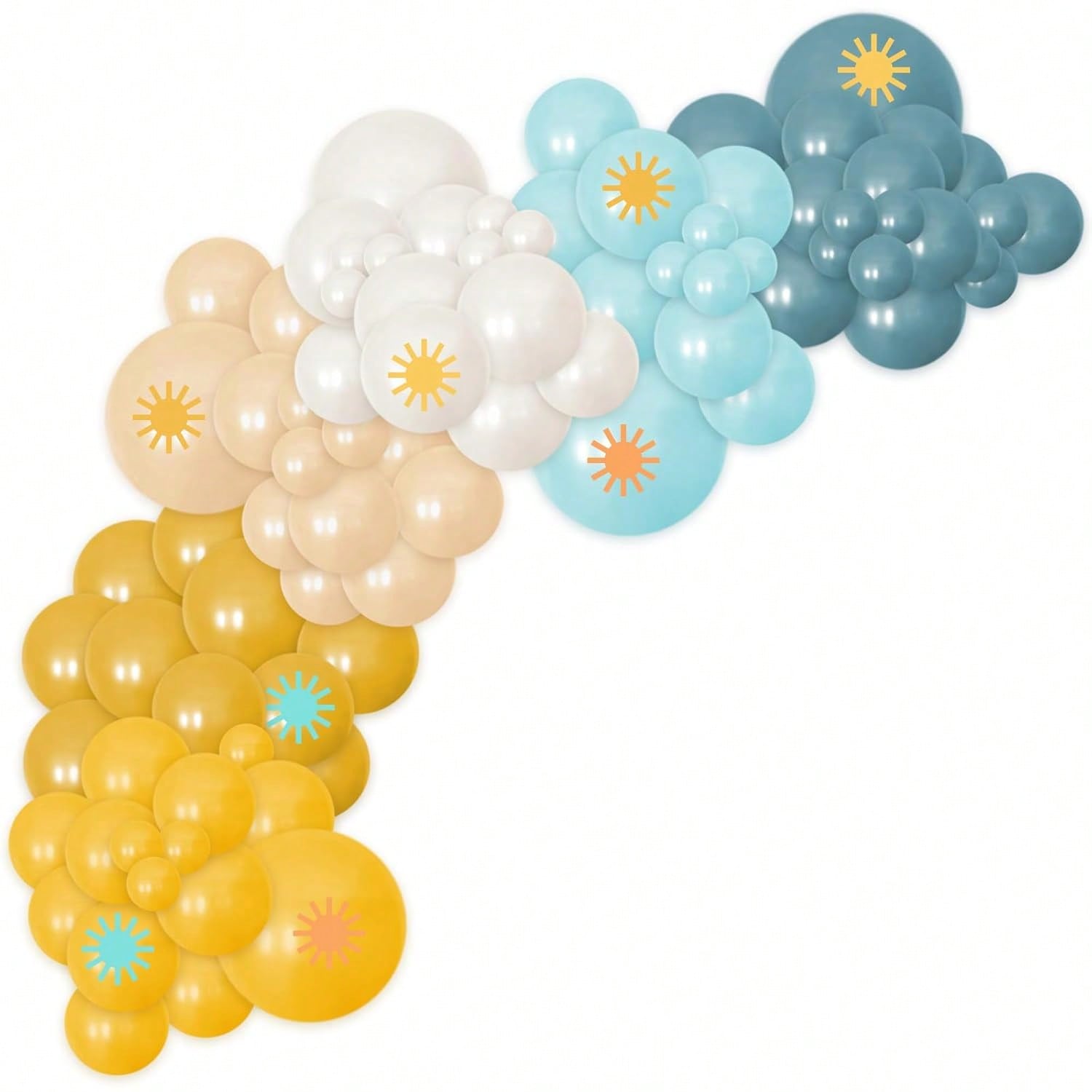 113-Piece Boho Sun Balloon Garland Kit for Baby Shower and Birthday Party