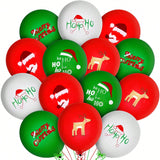 50PCS Reindeer Christmas Latex Balloons Red & Green 12 Inch Party Decor