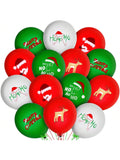 50PCS Reindeer Christmas Latex Balloons Red & Green 12 Inch Party Decor