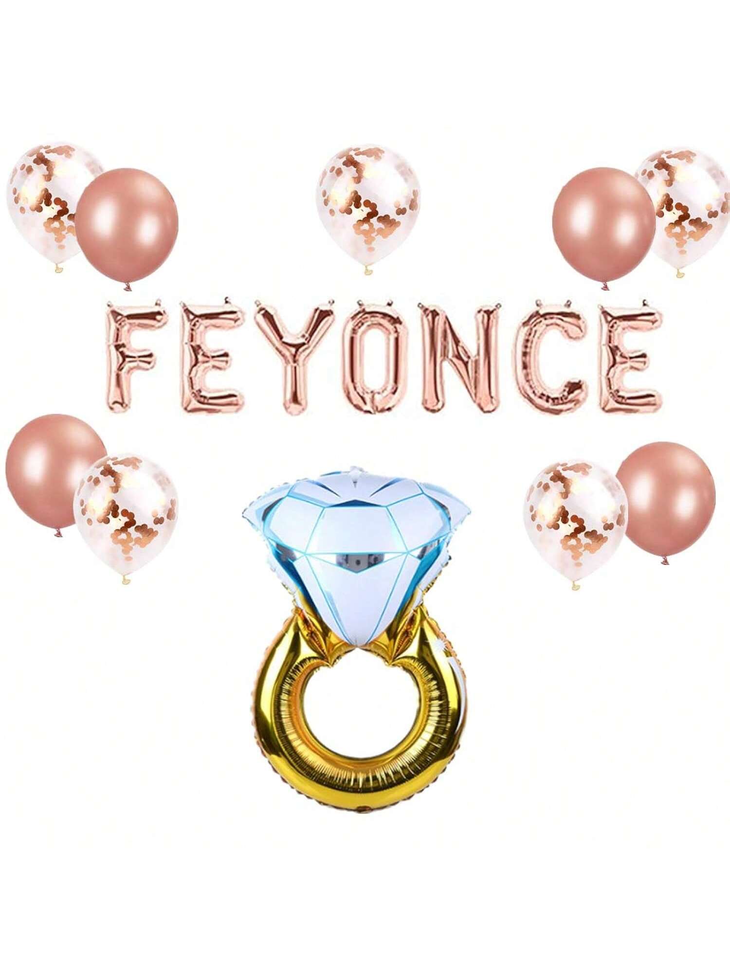 12pcs Rose Gold Feyonce Balloons for Bachelorette & Engagement Party Decor