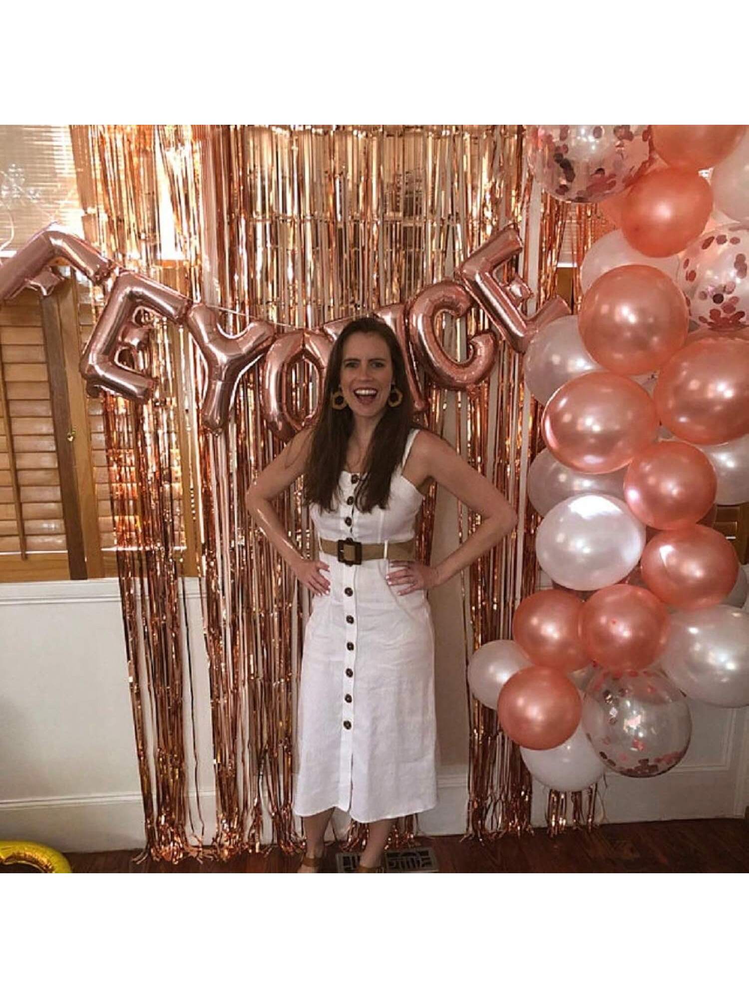 12pcs Rose Gold Feyonce Balloons for Bachelorette & Engagement Party Decor