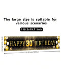 Black and Gold 30th Birthday Banner and Yard Signs for Indoor Outdoor Parties